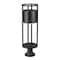 Z-Lite Luca Outdoor Pier Mounted Fixture, 1-Light, 9.25 In.W x 29.75 In.H, Black/Etched 517PHB-553PM-BK-LED - alternate 3